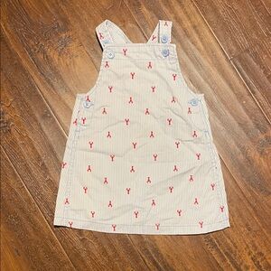 Carter's little girls Blue and white Striped overalls dress